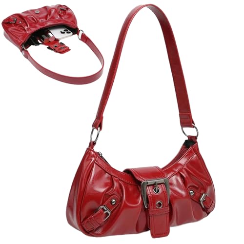 Sac bandoulière punk rouge parfait pour vos sorties urbaines nocturnes