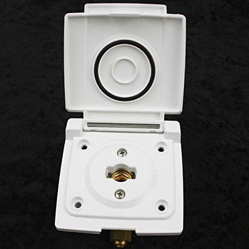 pro-Styling Enchufe de gas exterior, tapa abatible, bloqueo en estado abierto, control manual, color blanco
