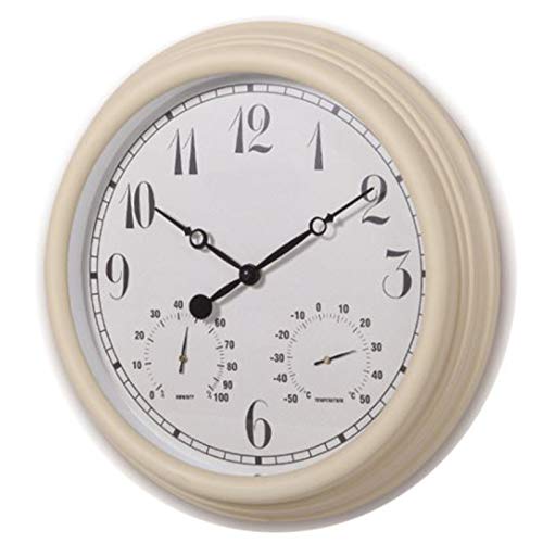 Wetterstation 3 in 1 Uhr Hygrometer Thermometer 38Cm Großes Zifferblatt Atmosphärendruckanzeige Wettervorhersage Für Büros Gartenmuseen Indoor
