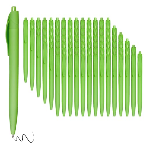 Stylos à bille encre noire rétractables pointe moyenne 1 mm corps vert clair