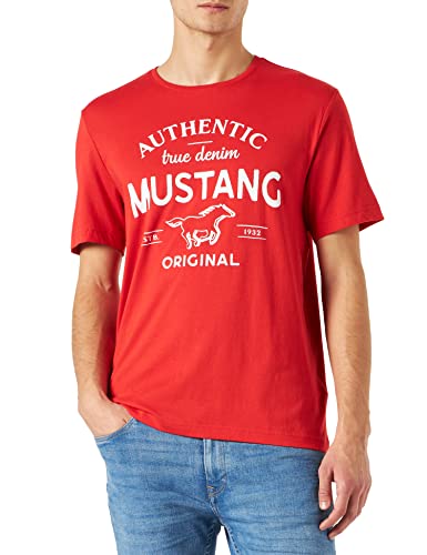 MUSTANG Alex C Print T-Shirt, Rosso
