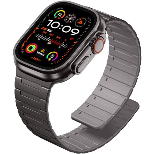 SNBLK Magnetic Watchband Compatible with Apple Watch for Men 44mm 45mm 46mm 49mm 42mm 41mm 40mm 38mm Women, Silicone Sport Strong Magnet Strap for iWatch Series 11 Ultra 3 Ultra 2 Se 10 9 8