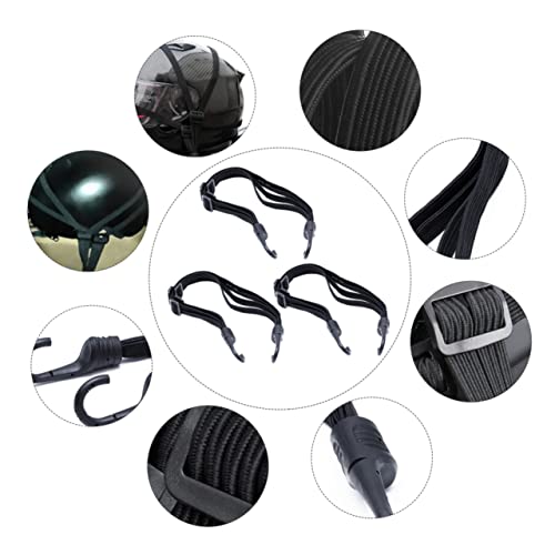 GOOHOCHY Motorcycle Elastic Rope Strap Hook 3Pcs Fixed Elastic Rope for Bike Luggage Adjustable Elastic Rope Straps Black 60cm