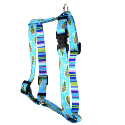Image of Yellow Dog Design Standard Step-in Harness, Blue Paisley, Small 9 inch - 15 inch