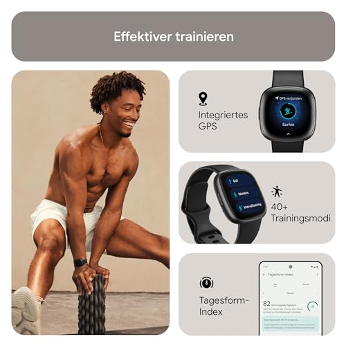 Google Fitbit Versa 4 – Smartwatch Damen / Herren – Fitness-Tracker mit integriertem GPS und Telefonfunktion, 6 Tage Akkulaufzeit, 40+ Trainingsmodi – Fitnessuhr kompatibel mit Android / iOS – Bild 5