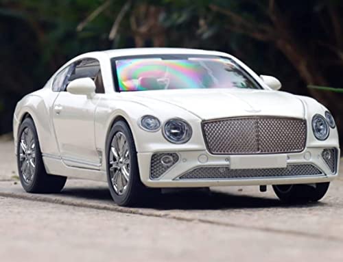 Image of Exclusive Bentley Continental Gt 1:24 Scale Alloy Metal Pullback Diecast Model Car With Light And Sound And Openable Door /Gift For Kids,White