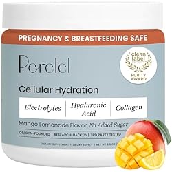 Perelel Hydration Powder, Electrolyte Supplement with Collagen & Hyaluronic Acid, Mango Lemonade Flavor, Soy & Gluten Free, Non GMO, No Added Sugar, 28 Servings