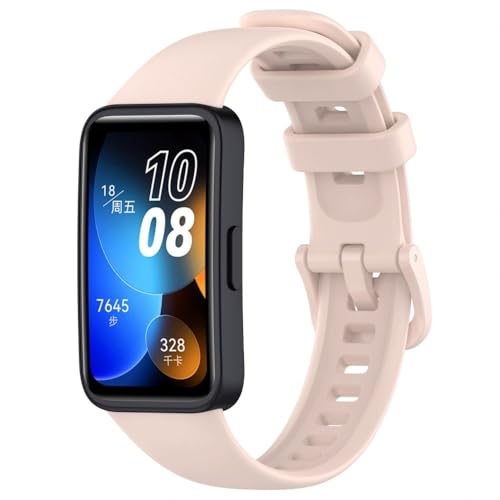Correa de repuesto compatible con Huawei Band 8/8NFC/Band 9/9NFC/Band 10/10 NFC, correa de reloj suave para hombre y mujer (rosa)