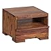WOHNLING stolik nocny MUMBAI lite drewno sheesham komoda nocna 30 cm 1 półka na szuflady szafka nocna w stylu rustykalnym prawdziwe drewno