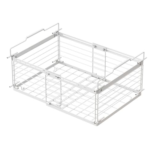 Fluxioxtna Contenedor Refrigerador Expandible Contenedor Deslizante Ajustable Acero Servicio Pesado con Ergonómico para Cocina