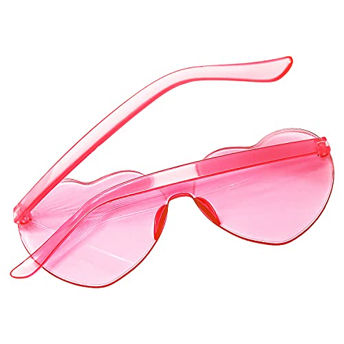 Image of 12 Pairs Heart Glasses Colorful Rimless Heart Shaped Sunglasses Love Glasses for Bachelorette Bride Party Favor
