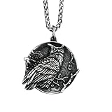 Colgante vintage de búho nórdico para hombre colgante de runas vikingas para hombres, regalo de joyería de talismán nórdico de moda