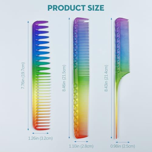 Set de 3 Peines Multicolor para Estilismo y Peinado miniatura 5