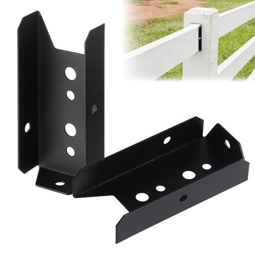 AOKLIT 2x4 Fence Brackets for Wood Rail, 40 Pack Black Deck Railing Brackets for 2” X 4” Wood Post, Thickness1.2mm(18 Gauge) Fence Bracket, Screws Not Included