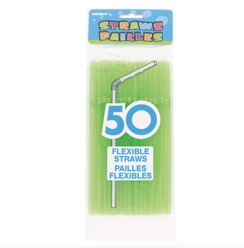 Pitillos Flexibles Neón Vibrantes - Pack de 50 miniatura 1