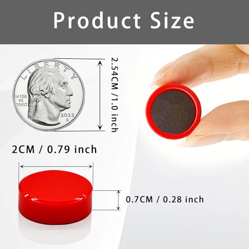 ZDZBLX Fridge Magnets, 80pcs Strong Magnets, Heavy Duty Small Round Magnet, Red Mini Magnets for Whiteboard Notice Board - Image 2
