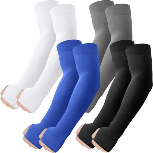 Image of ROXUN Arm Sleeves with Thumb Hole, Cooling UV Sun Protection Compression Tattoo Cover Up for Men /Women