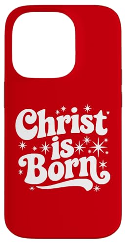 Christ is Born Christmas g O[B[ȃLXg̋x X}zP[X iPhone 14 Pro p