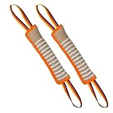 2 Pcs Beisswurst für Hunde 30cm Hundebiss Schlepper Spielzeug mit Handschlaufe zum Training Tauziehen und Zerrspiele Robustes Hundespielzeug Jute Beisswurst für Hunde Hund e Training Zubeh (Orange)