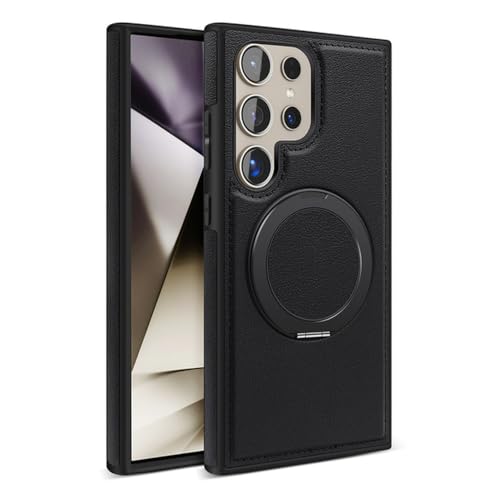 Coque Samsung S24 Plus antichoc en cuir avec béquille