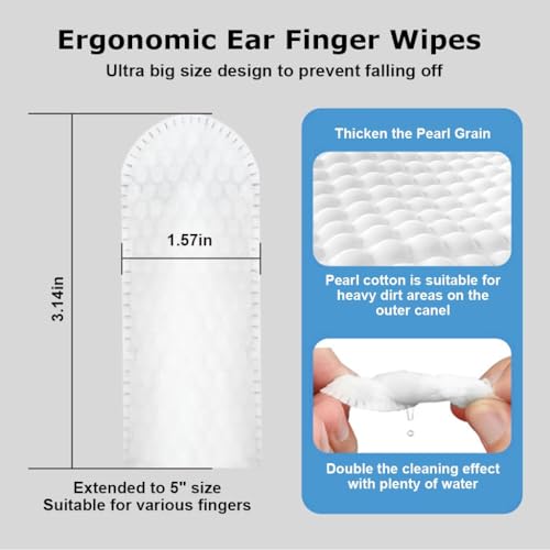 Image of Pet Ear Cleaner Finger Wipes for Dogs & Cats Gentle Ear Cleaning Wipes, Non-Woven Pets Ear Cleaning Finger Wipes | Removes Earwax, Dirt & Mites, Safe & Non-Irritating (50-Pcs)
