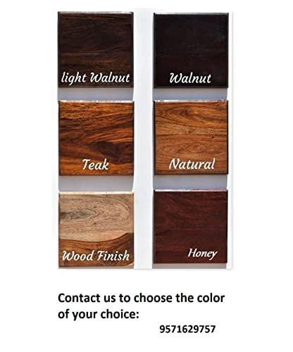 Image of Corner Display Shelf Storage | Wooden Storage Rack & Display Organizer | Solid Sheesham Wood Open Shelf for Living Room, Bedroom, Home & Office (Natural Wood, Open Shelf)