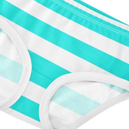 White Turquoise Stripe Toddler Girls's Underwear 2T4