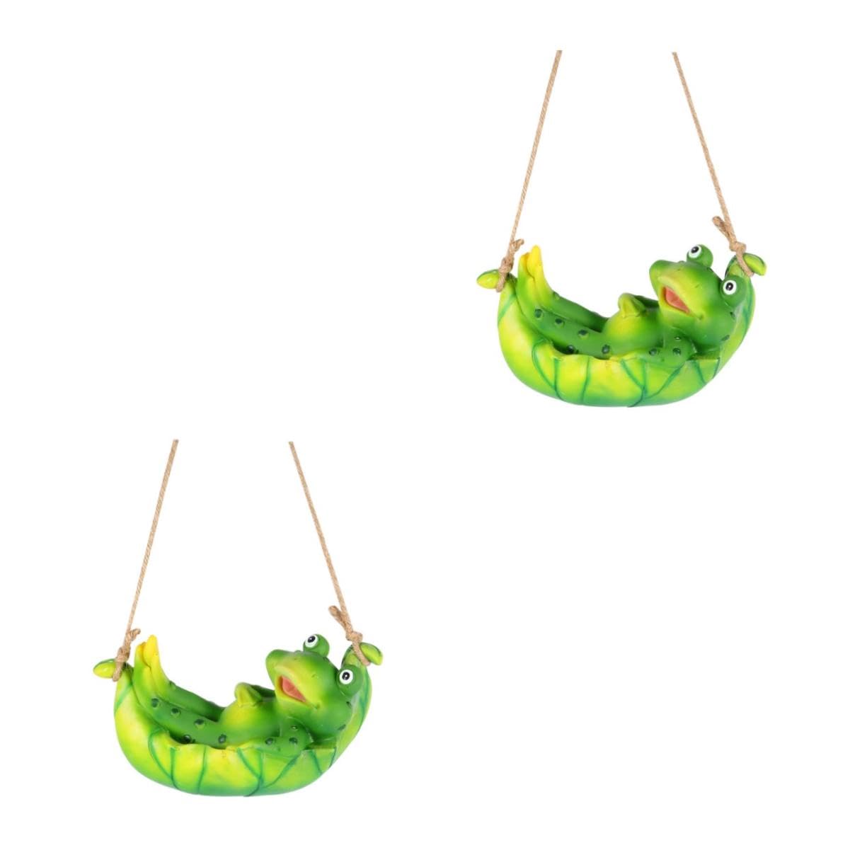 Toyvian 2 Stück Hängende Froschfigur Harz Charmante Gartendeko für Innen und Außenbereich Hängende Dekoration für Garten Terrasse oder für Gartenliebhaber zu Feiertagen