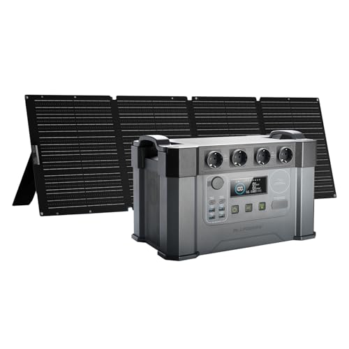 ALLPOWERS 1451Wh 2400W Centrale Elettrica Portatile S2000Pro con 200W Pannello Solare, 2700W AC+DC Power Station con 4 * 2400W Uscite AC, Generatore Solare MPPT UPS per RV Campeggio Casa Emergenza