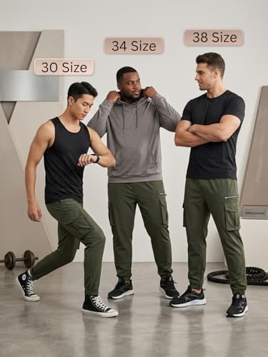 Image of GRECIILOOKS Men's Cargo Pants | 6 Pocket Cotton Cargo Joggers for Men | Loose Fit Stylish Pant with Pockets | Casual Baggy Trousers & Streetwear Lower