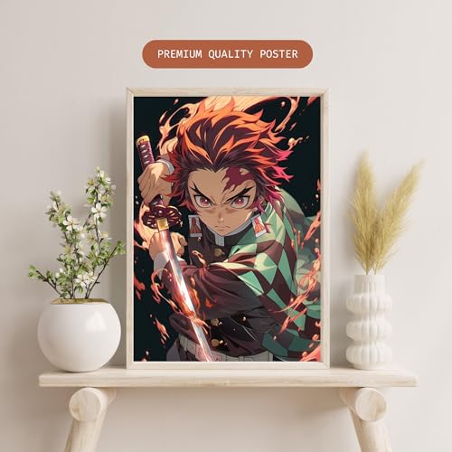 Image of Tanjiro Kamado Poster | Demon Slayer Anime - kimetsu no yaiba | Laminated | For Wall, Office and Home Decor | A3 and A4 Sizes (A4 Medium, 7)