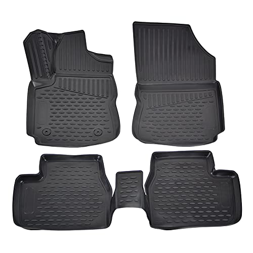 Tapis de sol en caoutchouc 3D sur mesure pour Citroen C4 2013-2021 Noir