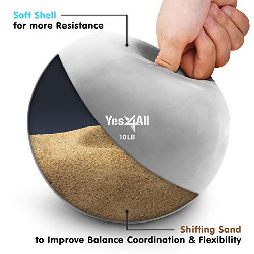 Image of Yes4All Weighted Toning Balls for Exercise, Soft Medicine Balls for Exercise, Pilates, Yoga, Balance, Flexibility, 2-10lbs