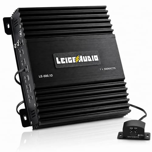 LEIGESAUDIO 500 Watts MonoBlock Amplifier, Class D, 1 Ohm Stable Subwoofer Amplifiers for Car Audio Speakers