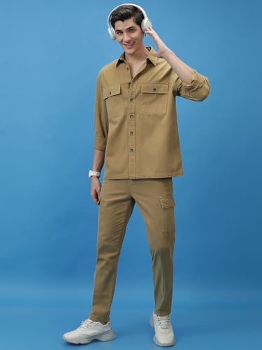 Image of Highlander Men's Tapered Fit | Cargo Trousers | Sleek & Functional | Utility Pockets | Trouser for Men | Men Trousers