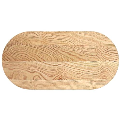 vidaXL Tischplatte 100x50x4 cm Massivholz Eiche Oval, Couchtischplatte, Ersatztischplatte, Holztischplatte, Beistelltischplatte, Eichentischplatte