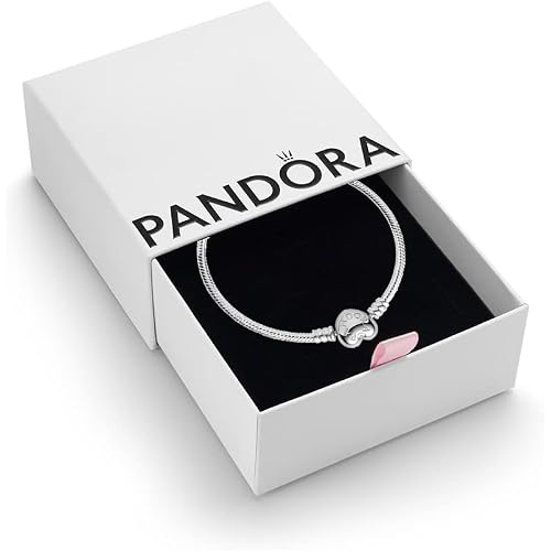 PANDORA Heart Clasp Snake Chain Bracelet In Sterling Silver, Size 18