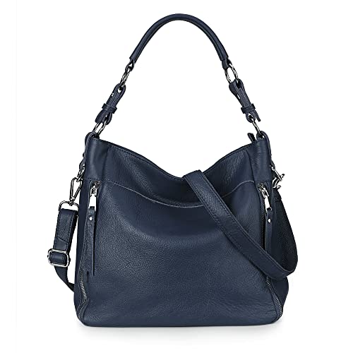 Image of YALUXE Women's Real Leather Shoulder Bags Hobo Handbag Purse Crossbody Bag