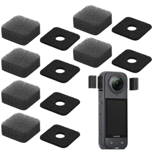 YAYNO 6 Pares Gorro micro anti pop Espuma de micro antiviento anti ruido profesional filtro de espuma compatible con cámara de acción Insta360 X4, Insta360 X3 para deporte, viaje