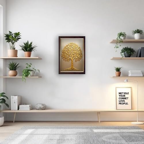 Image of Vastu Kalpavriksha Money Golden Tree Photo Frame, 14x20 inch
