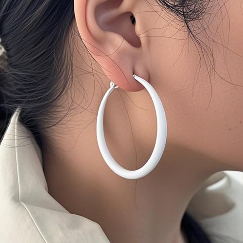 Colorful Hoop Earrings for Women 80s Hoop Earrings Neon Hoops Earring Colorful Matte Large Round Loop Earring 80s 90s Neon Jewelry for Women Accessories4