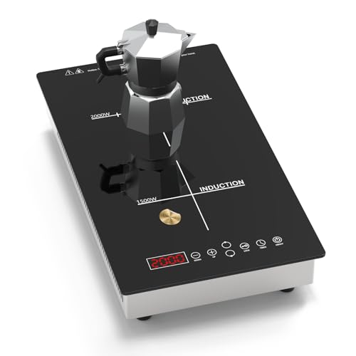 GRACEALL Plaque à Induction Encastrable 2 Foyers 3500W, Plaque de Cuisson Électrique avec Commande Tactile, Double Zone avec Minuteur et Sécurité Enfant,...