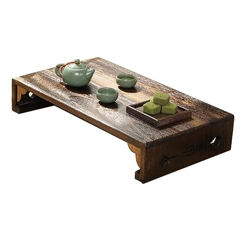 JQUAL Mesa de centro japonesa, mesa auxiliar, mesa de té retro, mesa de té, mesa de té zen, mesa de té tatami, mesa de té japonesa sentada baja (tamaño: 70 x 35 x 11 cm)