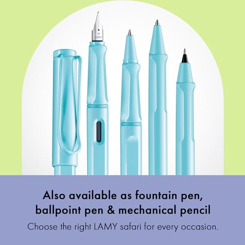 Image of Lamy safari aquasky - Rollerball Pen with ergonomic grip & line width M - for pleasant long writing - made of robust ASA plastic - including rollerball refill M 63 in black