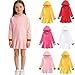 Toddler Girls Back to School Mini Dress Color Block Loose Long Sleeve Kids Ruffle A-Line Sweatshirt Dresses for 1-10 Years