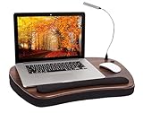 Sofia + Sam Oversized Memory Foam Lap Desk with Detachable USB Light (Black) - Supports Laptops Up to 20 Inches