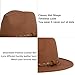 Geyanuo Womens Fedora Hat Classic Wide Brim Floppy Panama Hat with Ring Belt Buckle Wool Fashion Fedora Hat