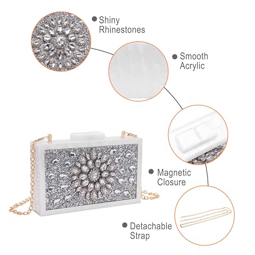 Image of Clutch Bag for Women Evening Bag with Detachable Chain Strap Gala Balls Purse for Wedding Cockatail