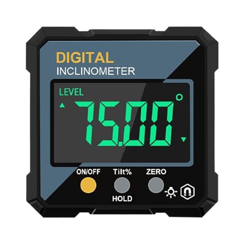 Buscador de ángulos digital - ABS, caja de nivel digital, herramienta de medición de precisión de alta precisión | pantalla LED de base magnética, medidor electrónico de medición de ángulo para