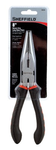 Sheffield 58503 8 Inch Secure Grip Long Nose Pliers